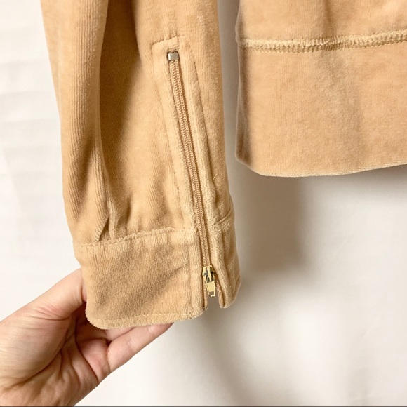 BCBGMaxAzria Velvet Track Zip Up Jacket Velour - Picture 5 of 6